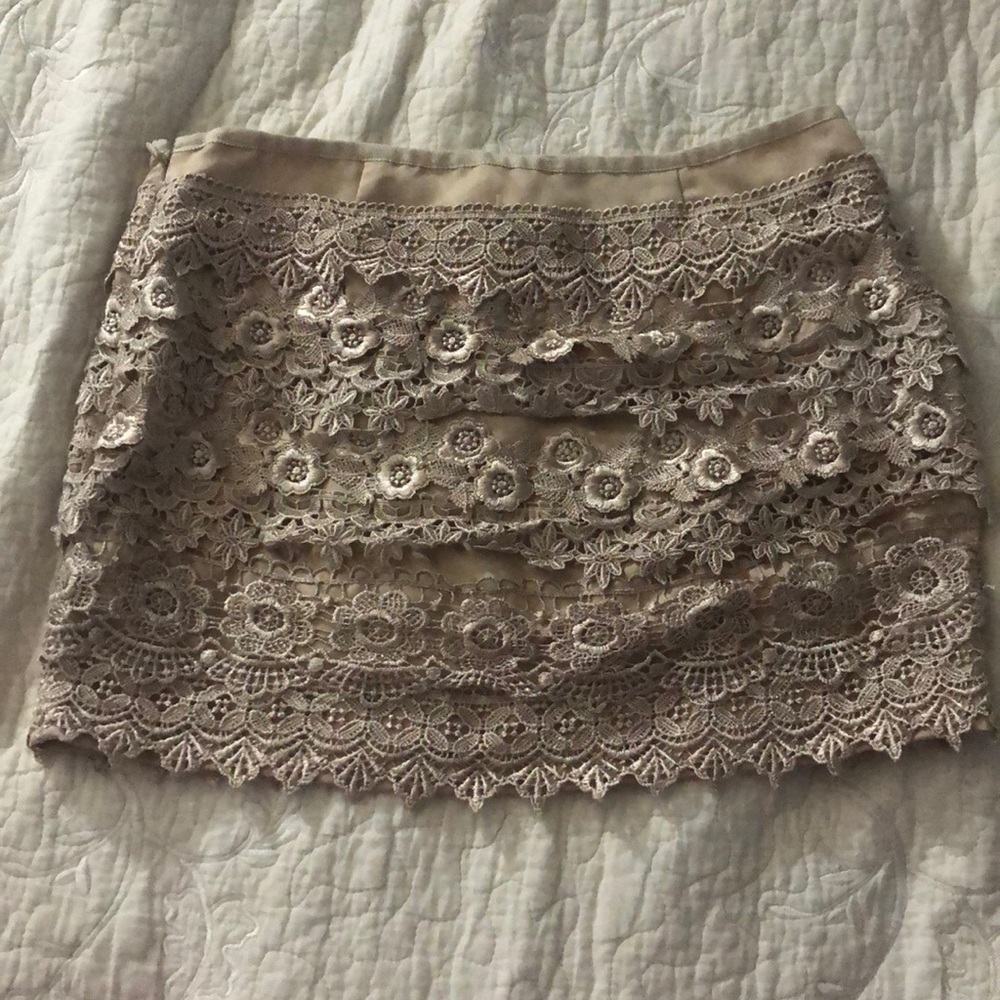 Gold floral skirt